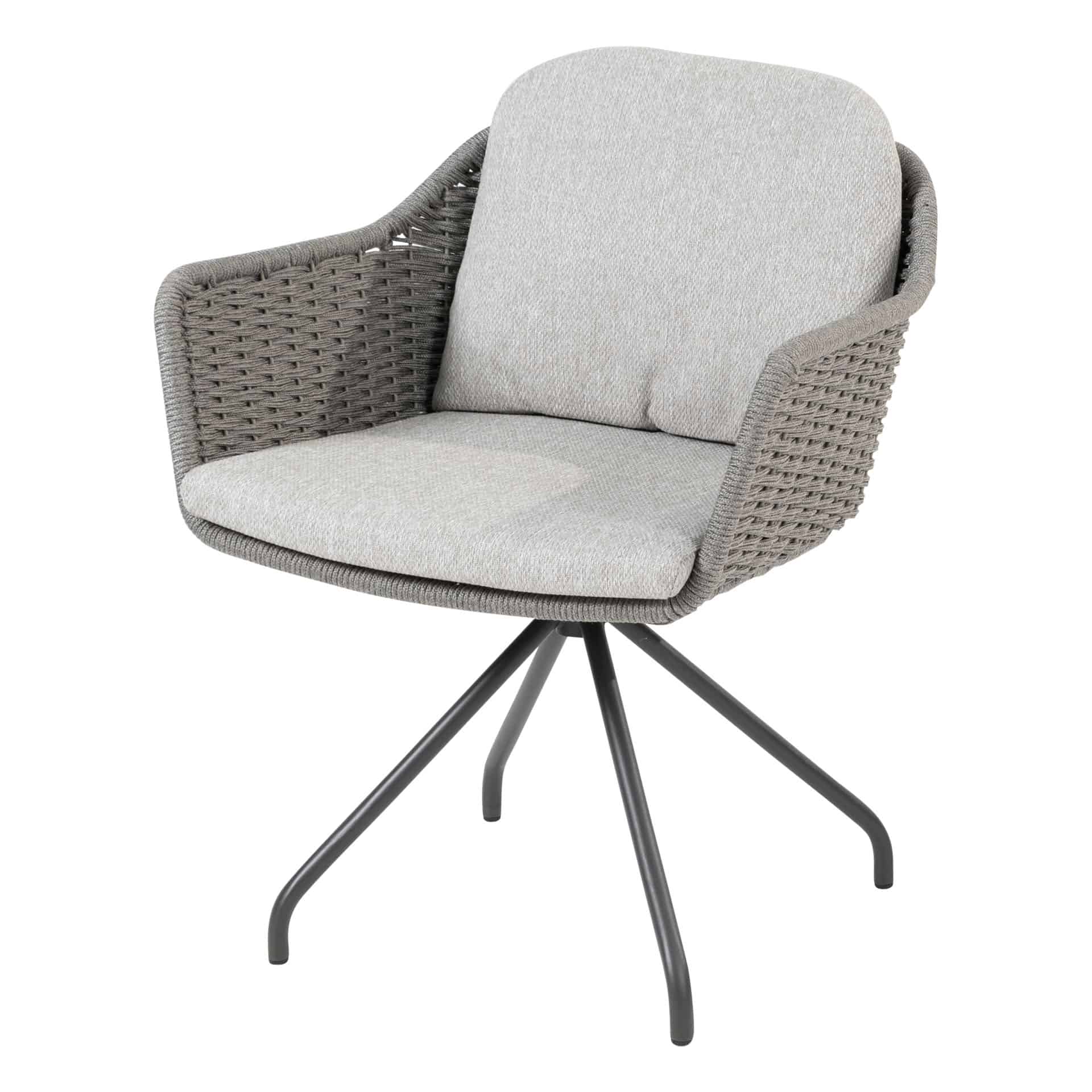 4 Seasons Outdoor Focus dining stoel incl. kussens met grijs rope en antraciet RVS frame. 4 Seasons Outdoor
