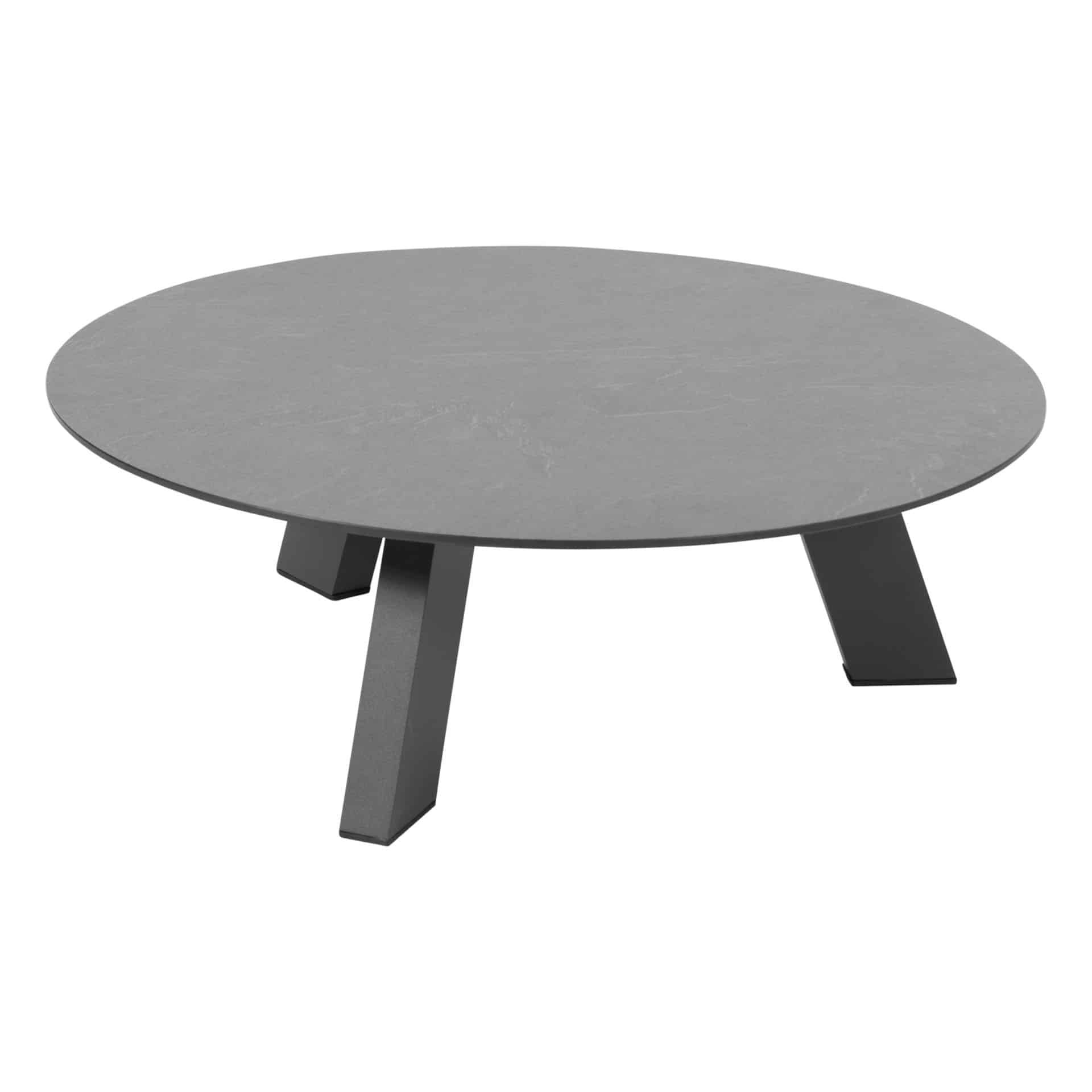 4 Seasons Outdoor Cosmic ronde(ø78) salontafel met slate antraciet HPL tafelblad en antraciet aluminium frame.