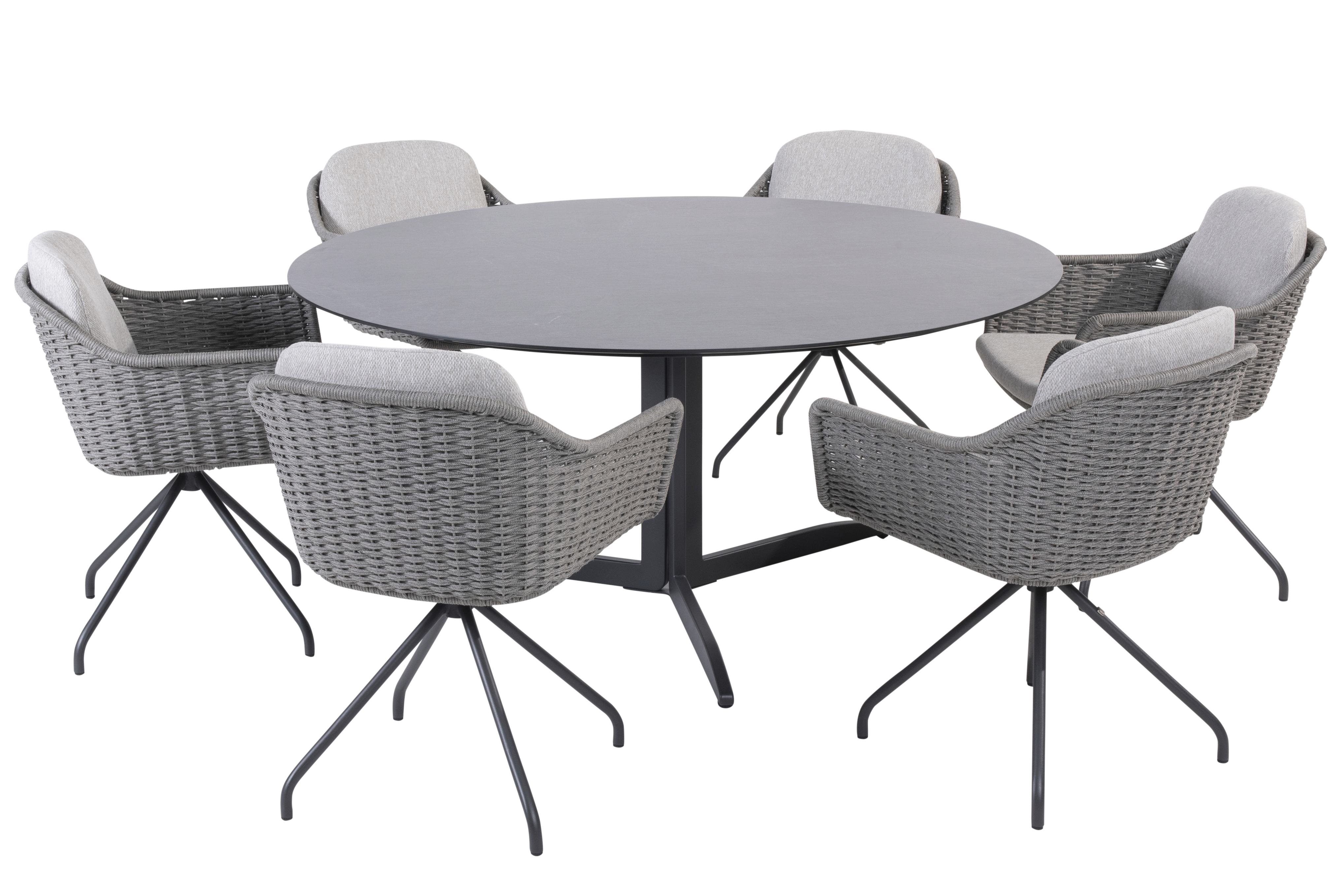 213929-19890-19892_ Focus silvergrey dining set with Embrace HPL table 160cm 02