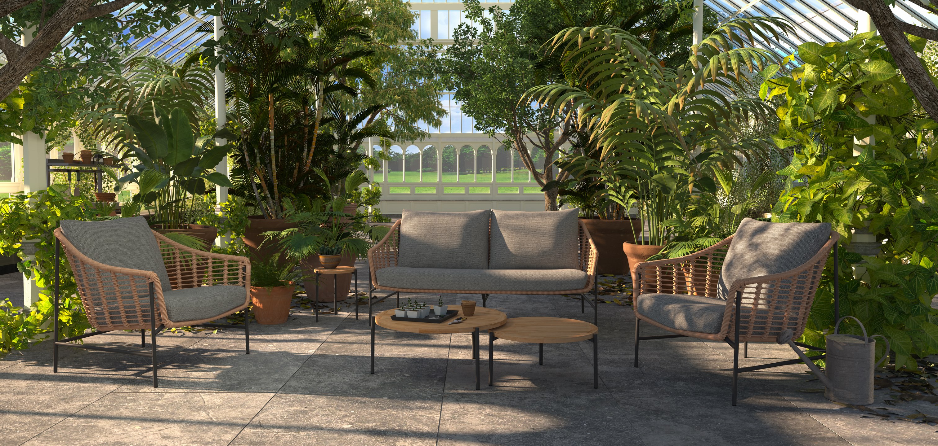 Timor lounge set with Yoga tables outdoor _02